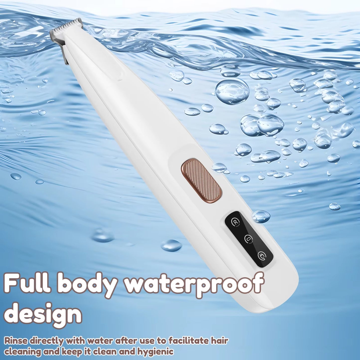 Pet Dog Paw Trimmer 500Mah Rechargeable Fully Waterproof Pet Hair Trimmer with LED Display Dog Clippers 18Mm Widen Blade