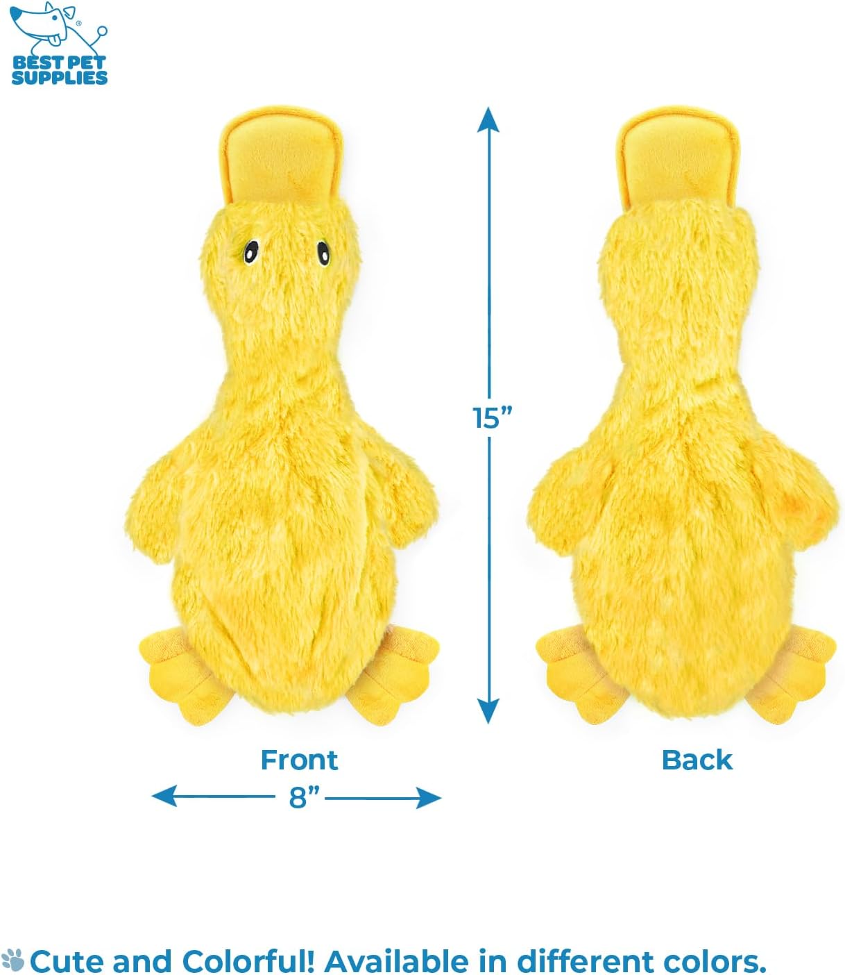 Vibrant Crinkle Duck Squeaky Chew Toy - Perfect for All Dog Sizes & Fetch Fun!