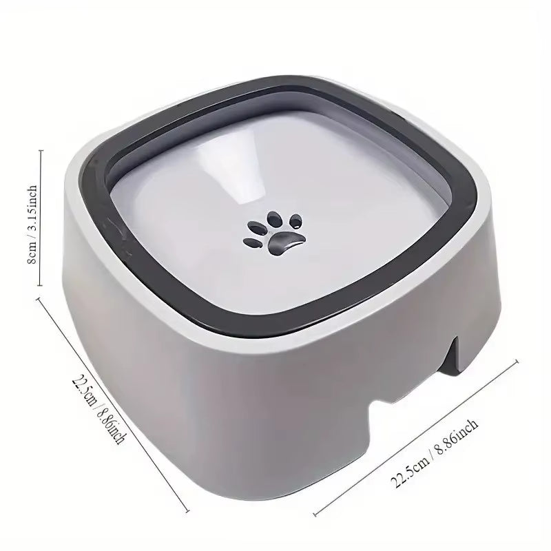 Spill-Proof Plastic Pet Water Bowl with Non-Slip Base & Floating Filter, Clear Design, No Batteries Needed, for Dogs, Travel, Pe