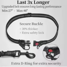Hands Free Dog Leash with Zipper Pouch, Dual Padded Handles and Durable Bungee for Walking, Jogging and Running Your Dog