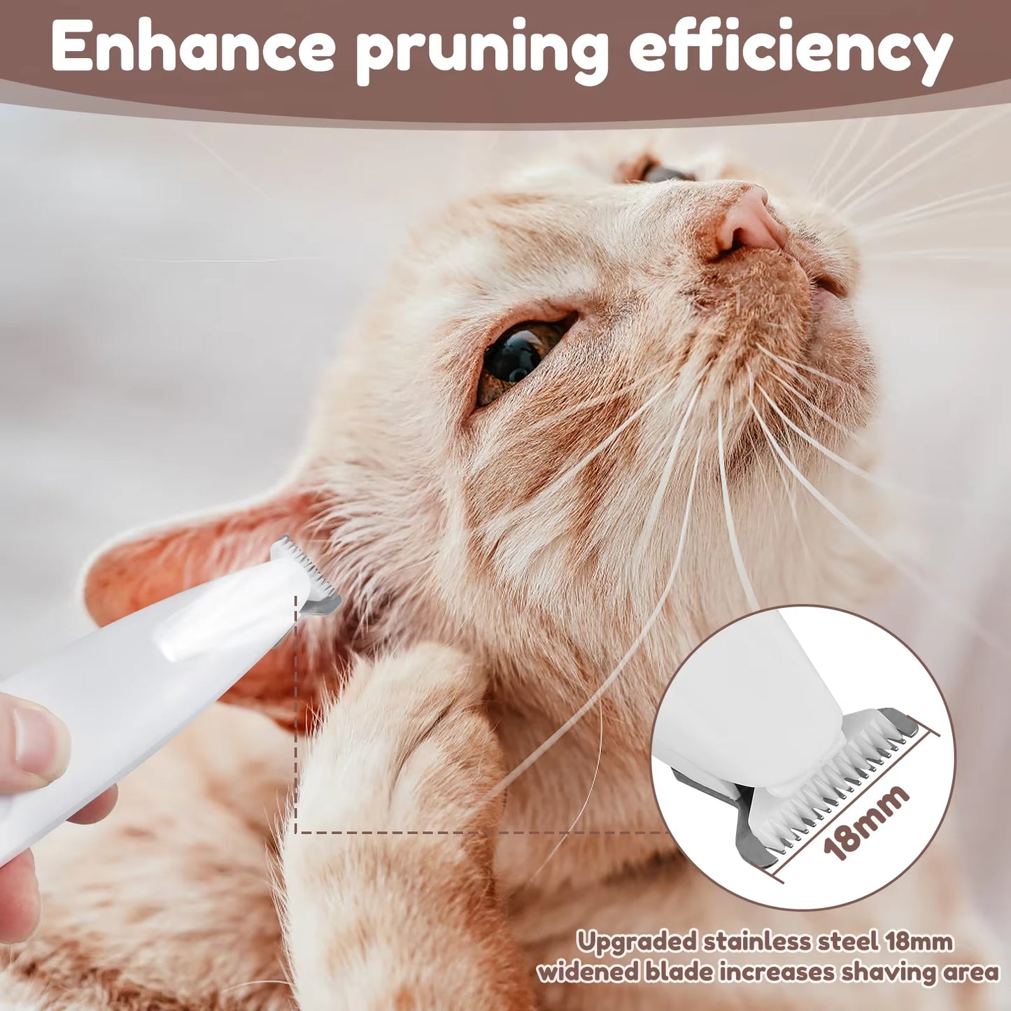 Pet Dog Paw Trimmer 500Mah Rechargeable Fully Waterproof Pet Hair Trimmer with LED Display Dog Clippers 18Mm Widen Blade