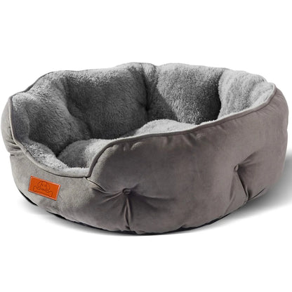 Pet Bed for Small and Large Pets, Soft, Washable, Non-Slip Base, Water Resistant, Grey, 50 Cm