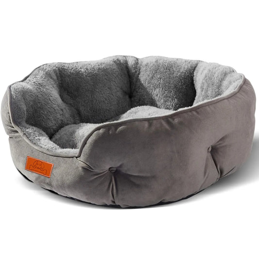 Pet Bed for Small and Large Pets, Soft, Washable, Non-Slip Base, Water Resistant, Grey, 50 Cm